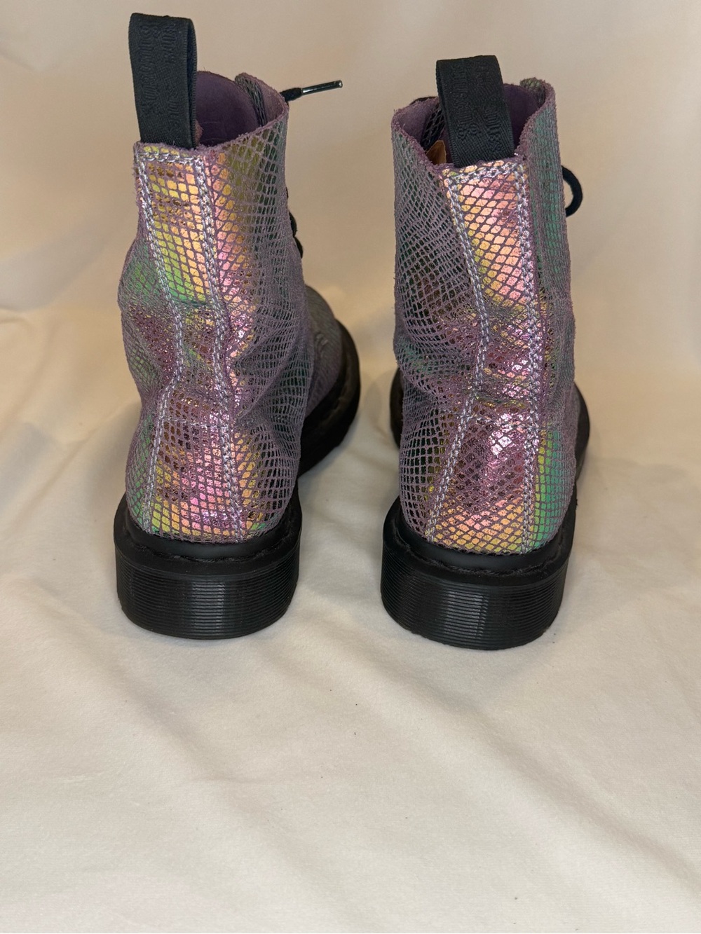 Dr. Martens 1460 Pascal Snake Metallic Suede Iridescent Combat Boot Sz 7 - Picture 9 of 16